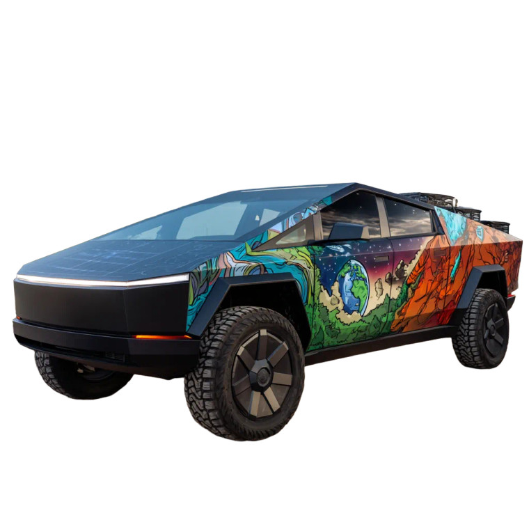 Earth Day Cybertruck Vinyl Car Decal Sticker – Waterproof & UV-Resistant 8"