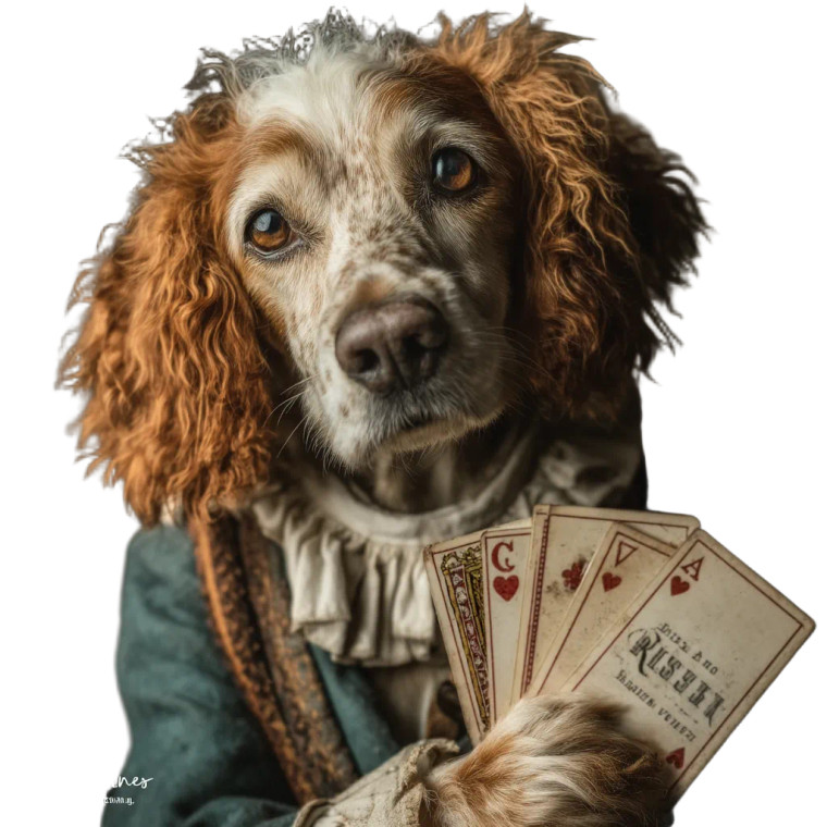 Cocker Spaniel With Cards Vinyl Car Decal Sticker – Waterproof & UV-Resistant 8"
