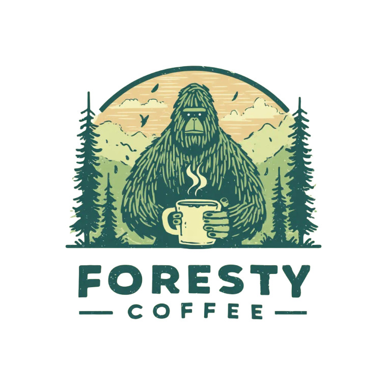 Forestry Coffee Logo Vinyl Car Decal Sticker – Waterproof & UV-Resistant 8"
