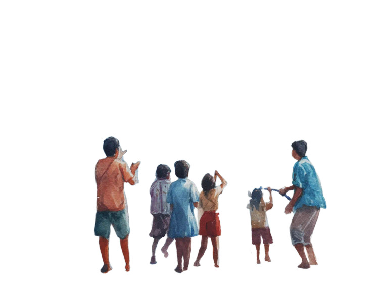 Songkran Celebration Card Vinyl Car Decal Sticker – Waterproof & UV-Resistant 8"