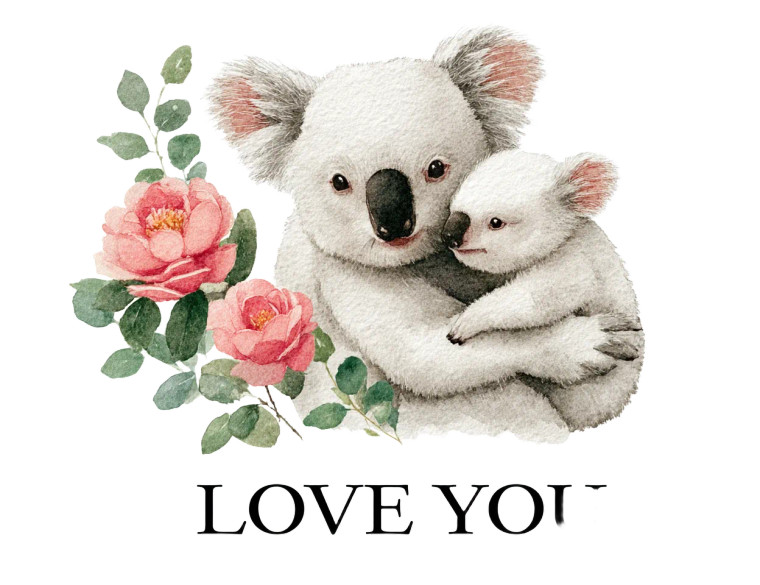 Koala Love Vinyl Car Decal Sticker – Waterproof & UV-Resistant 8"