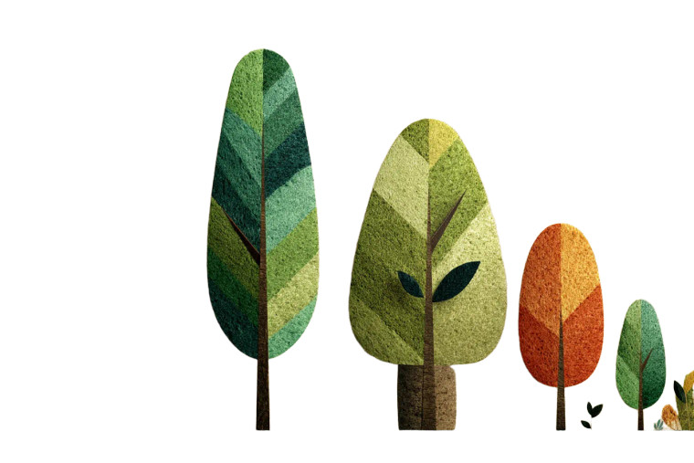 Growing Trees Illustration Vinyl Car Decal Sticker – Waterproof & UV-Resistant 8"