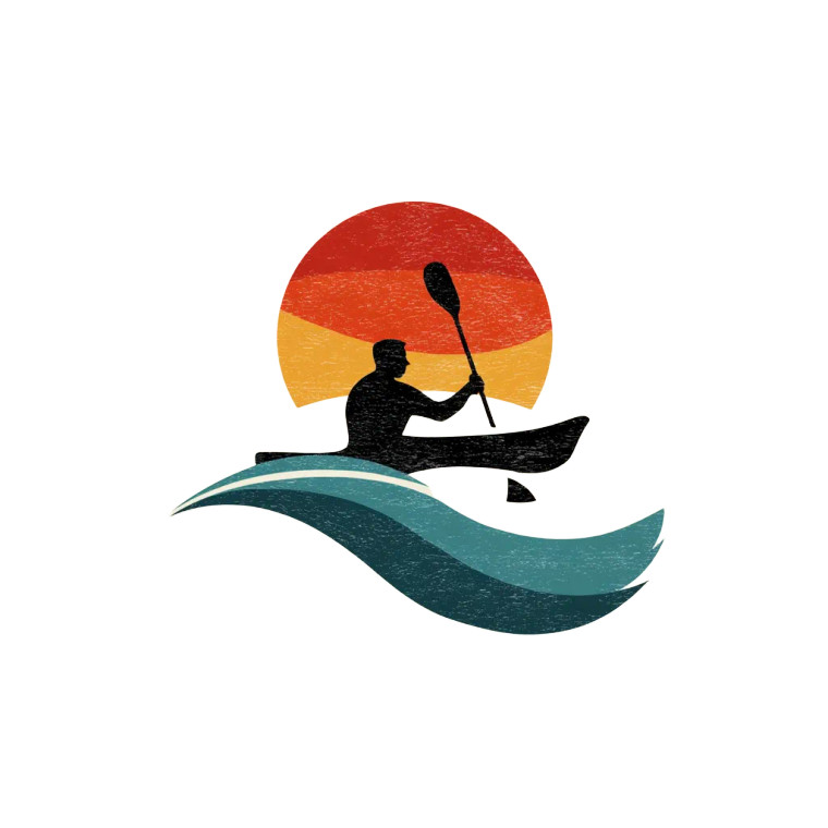 Kayaking Pictogram Vinyl Car Decal Sticker – Waterproof & UV-Resistant 8"