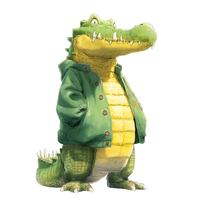 Ghibli Crocodile Vinyl Car Decal Sticker – Waterproof & UV-Resistant 8"