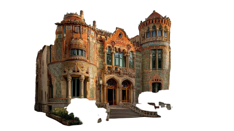 Gaudi'S Abandoned Castle Vinyl Car Decal Sticker – Waterproof & UV-Resistant 8"