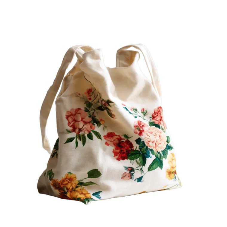 Floral Cloth Bag Vinyl Car Decal Sticker – Waterproof & UV-Resistant 8"