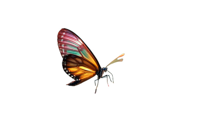 Futuristic Colorful Butterfly Vinyl Car Decal Sticker – Waterproof & UV-Resistant 8"