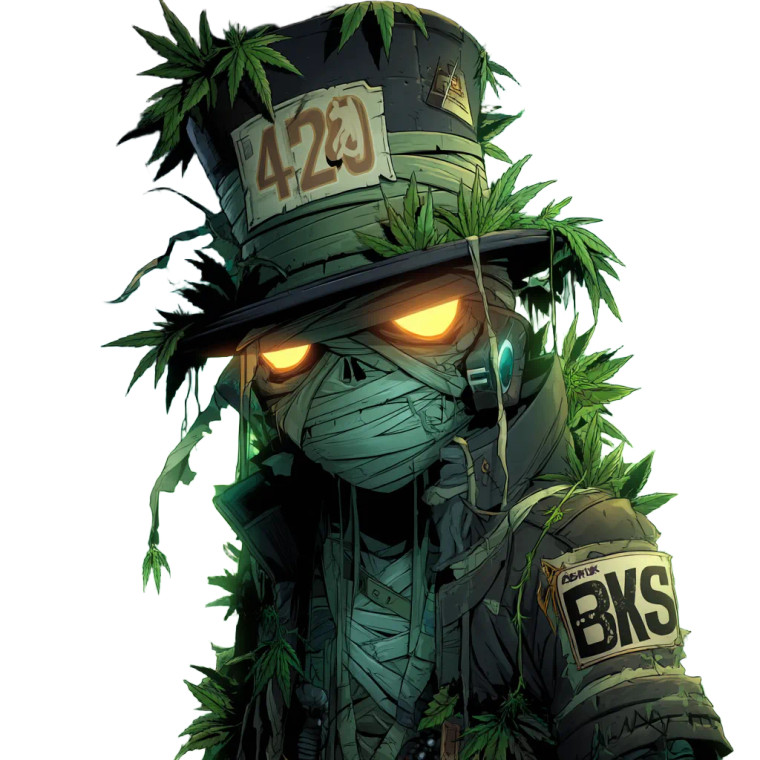 Marijuana Mummy Vinyl Car Decal Sticker – Waterproof & UV-Resistant 8"