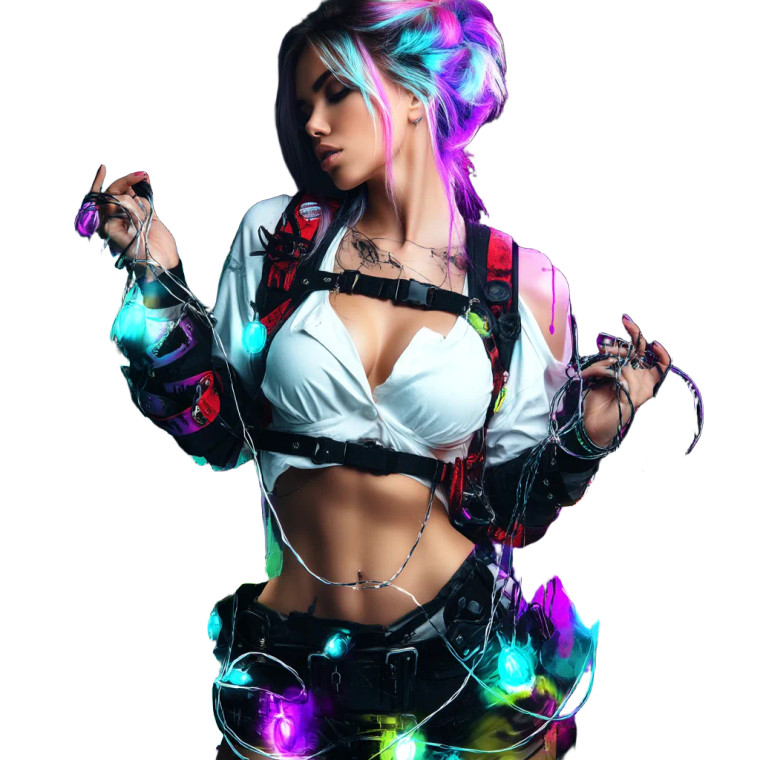 Cyberpunk Queen Vinyl Car Decal Sticker – Waterproof & UV-Resistant 8"