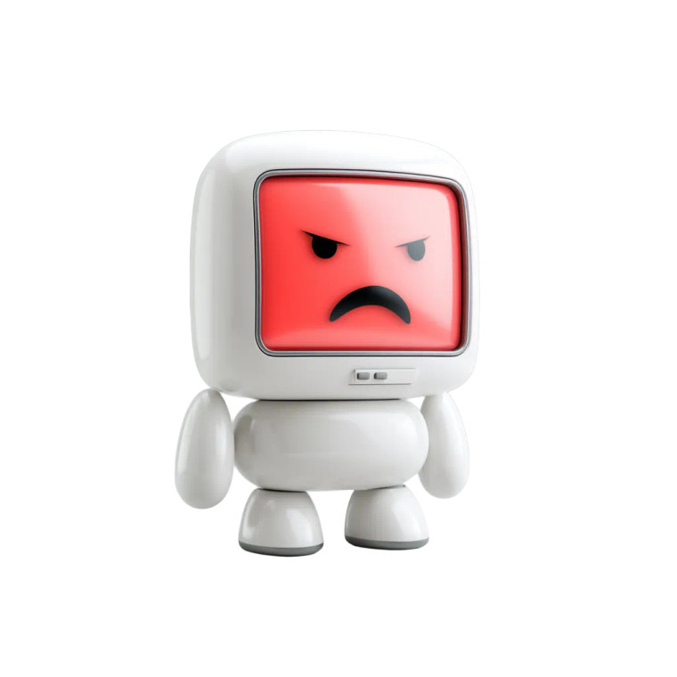 Cute Angry Robot Vinyl Car Decal Sticker – Waterproof & UV-Resistant 8"