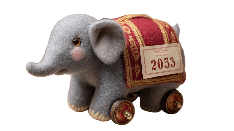 Felt Elephant Toy Vinyl Car Decal Sticker – Waterproof & UV-Resistant 8"