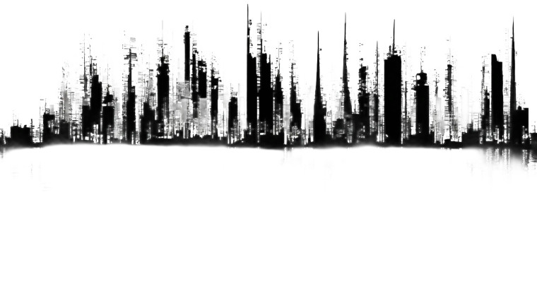 Abstract Urban Skyline Vinyl Car Decal Sticker – Waterproof & UV-Resistant 8"