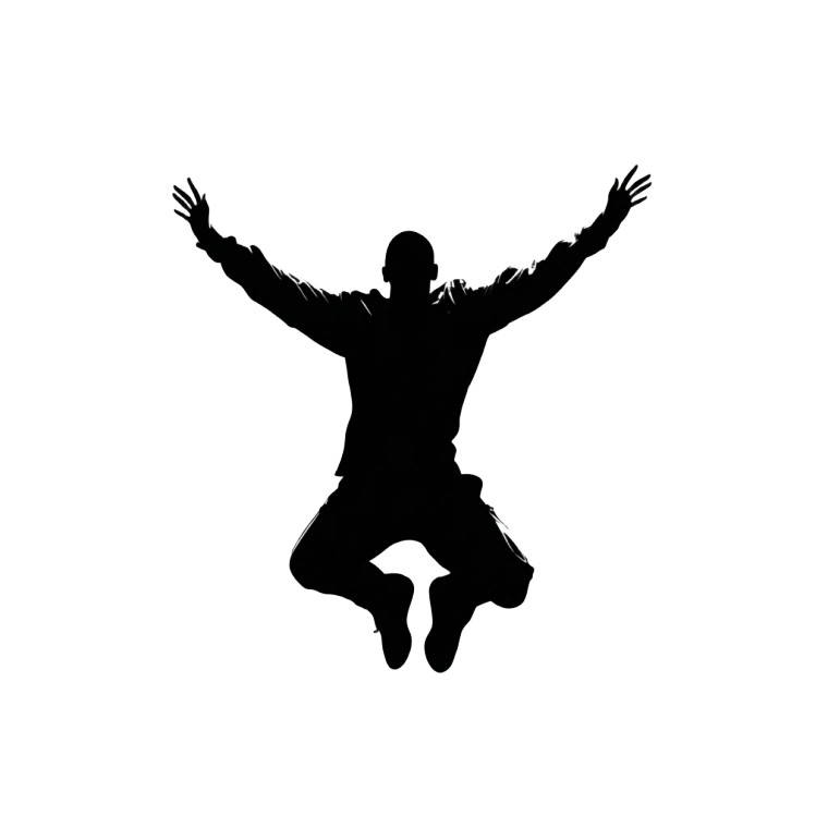 Jumping Man Silhouette Vinyl Car Decal Sticker – Waterproof & UV-Resistant 8"