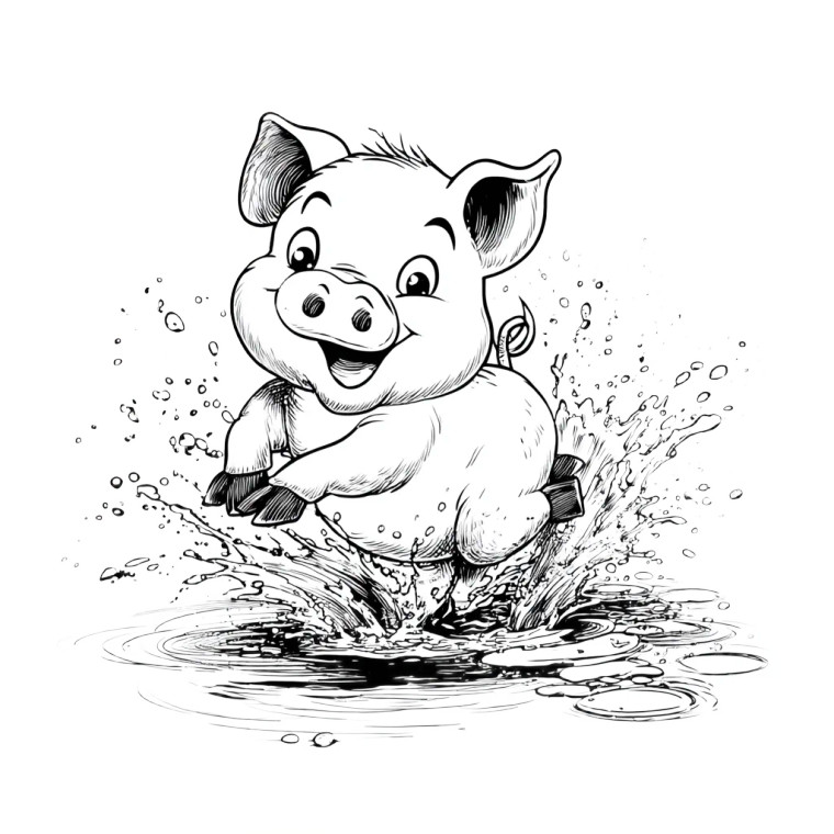 Pig In Puddle Vinyl Car Decal Sticker – Waterproof & UV-Resistant 8"