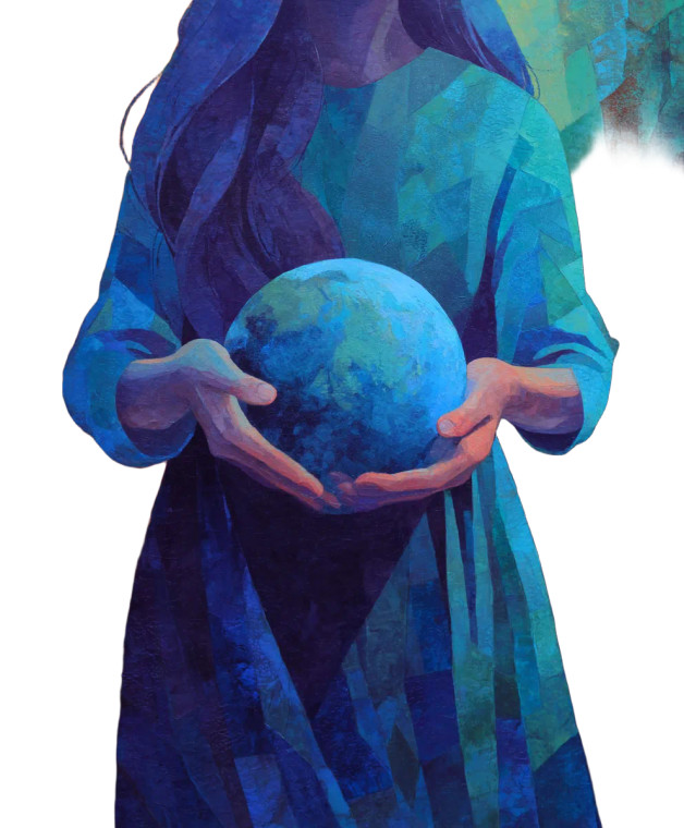 Mother Earth Painting Vinyl Car Decal Sticker – Waterproof & UV-Resistant 8"