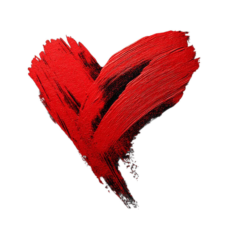 Painted Heart Vinyl Car Decal Sticker – Waterproof & UV-Resistant 8"