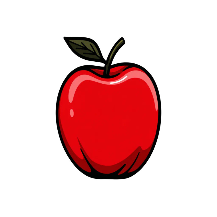 Red Apple Vinyl Car Decal Sticker – Waterproof & UV-Resistant 8"