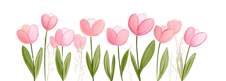 Pink Tulips Drawing Vinyl Car Decal Sticker – Waterproof & UV-Resistant 8"