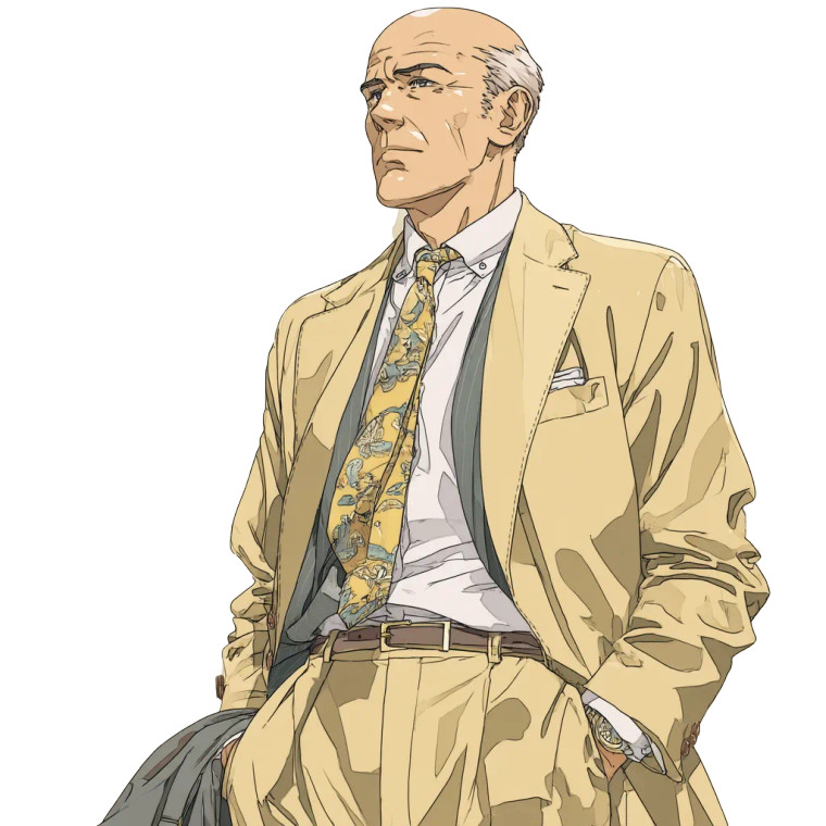 Bald Businessman Portrait Vinyl Car Decal Sticker – Waterproof & UV-Resistant 8"