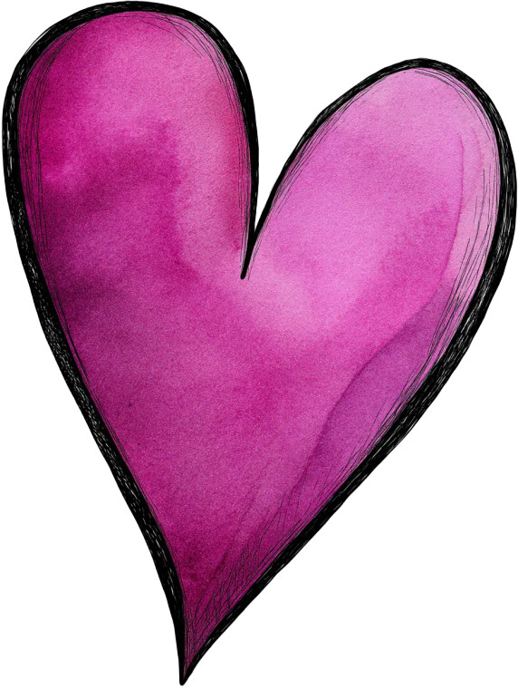 Magenta Watercolor Heart Vinyl Car Decal Sticker – Waterproof & UV-Resistant 8"