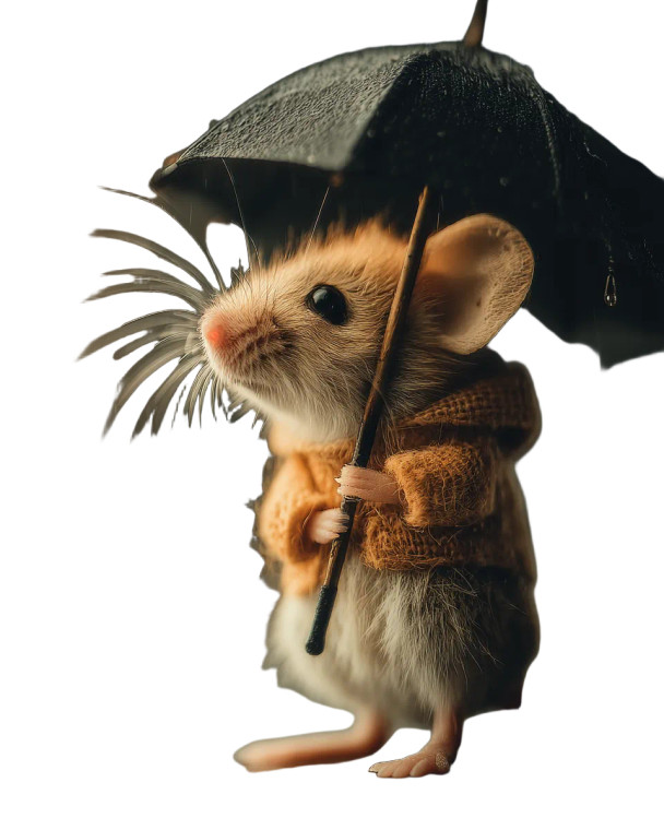 Mouse With Umbrella Vinyl Car Decal Sticker – Waterproof & UV-Resistant 8"