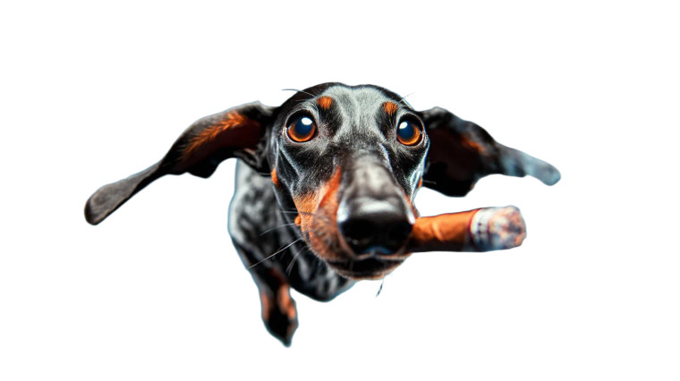 Smoking Dachshund Skyfall Vinyl Car Decal Sticker – Waterproof & UV-Resistant 8"