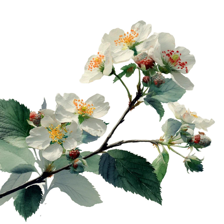 Blackberry Bloom Branch Vinyl Car Decal Sticker – Waterproof & UV-Resistant 8"