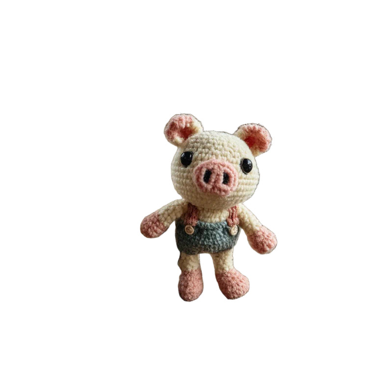 Mini Amigurumi Piglet Vinyl Car Decal Sticker – Waterproof & UV-Resistant 8"