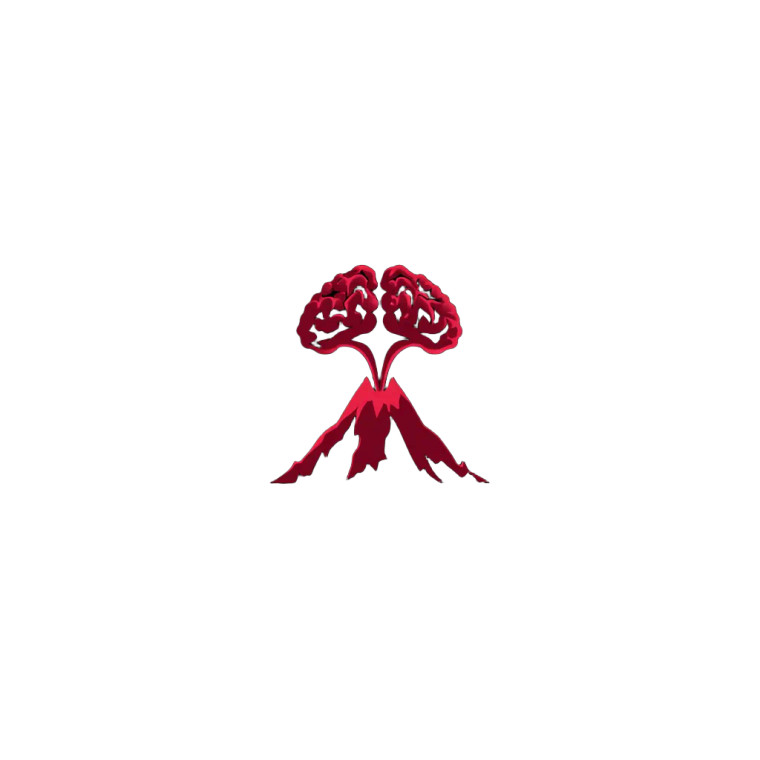 Brain Volcano Logo Vinyl Car Decal Sticker – Waterproof & UV-Resistant 8"