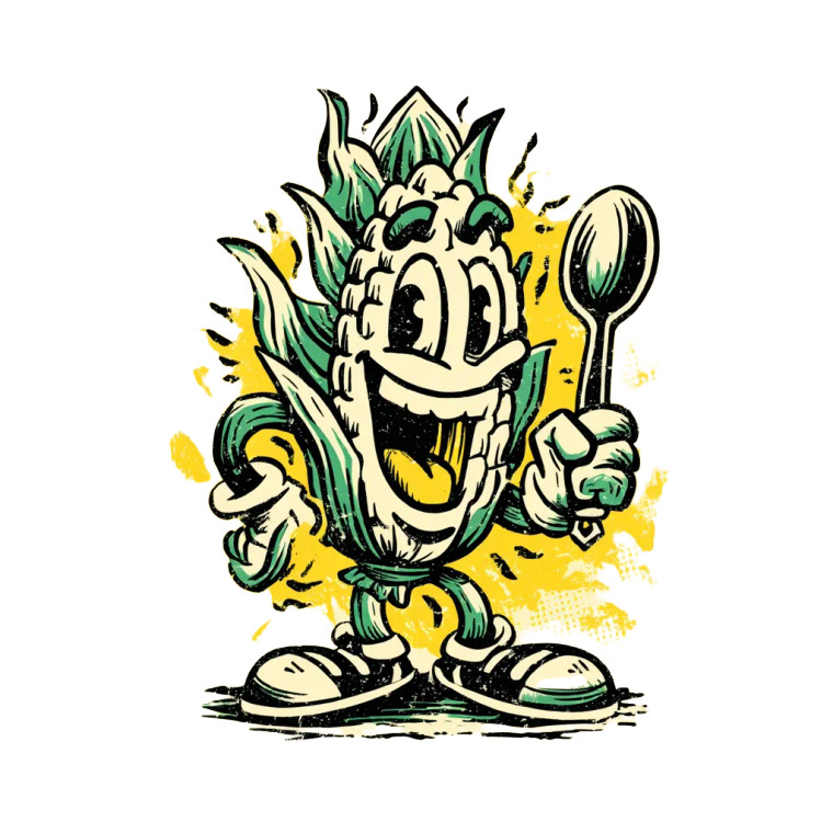Playful Corn Character Vinyl Car Decal Sticker – Waterproof & UV-Resistant 8"