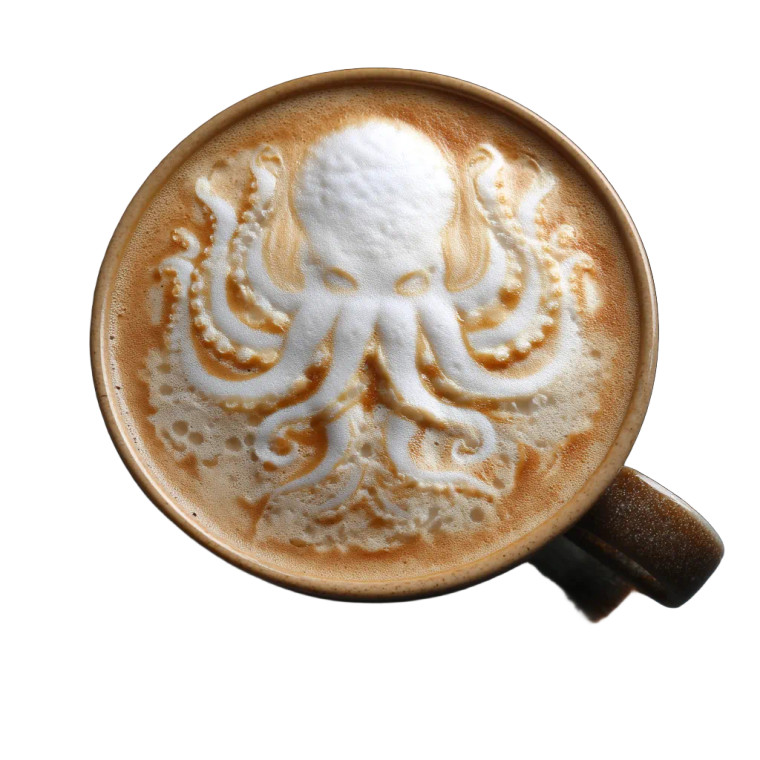 Cthulhu Cappuccino Vinyl Car Decal Sticker – Waterproof & UV-Resistant 8"