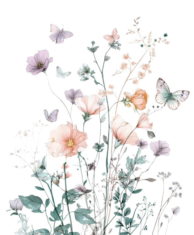 Whimsical Watercolor Wildflowers Vinyl Car Decal Sticker – Waterproof & UV-Resistant 8"