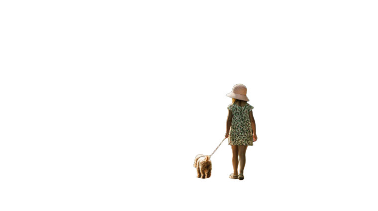 Japanese Girl Walking Dog Vinyl Car Decal Sticker – Waterproof & UV-Resistant 8"