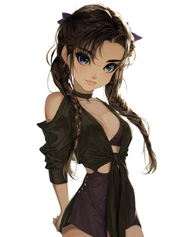 Ukrainian Chibi Girl Vinyl Car Decal Sticker – Waterproof & UV-Resistant 8"