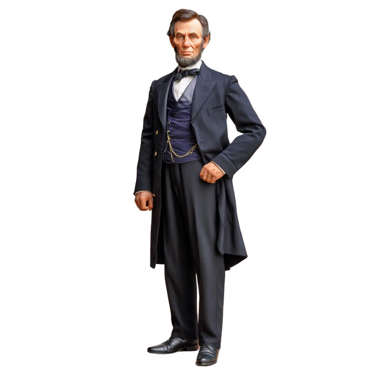Modern Lincoln Portrait Vinyl Car Decal Sticker – Waterproof & UV-Resistant 8"