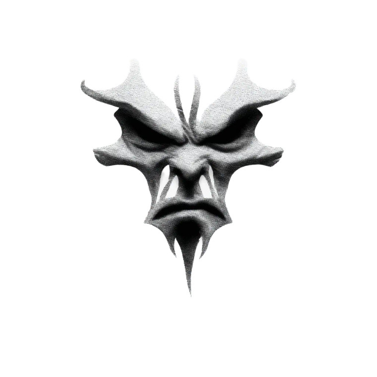 Devil'S Face Logo Vinyl Car Decal Sticker – Waterproof & UV-Resistant 8"