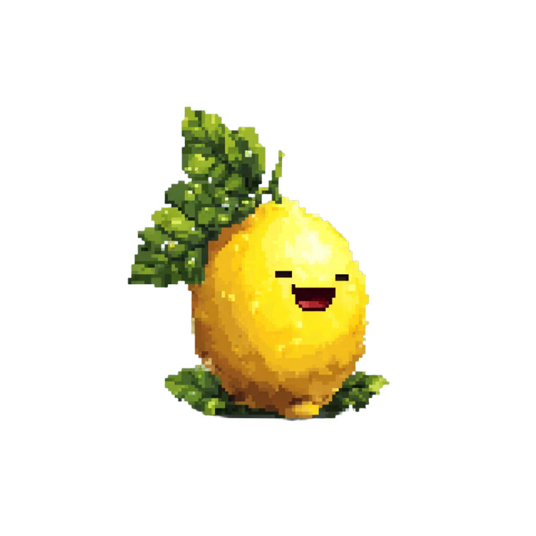 Pixelated Lemon Vinyl Car Decal Sticker – Waterproof & UV-Resistant 8"