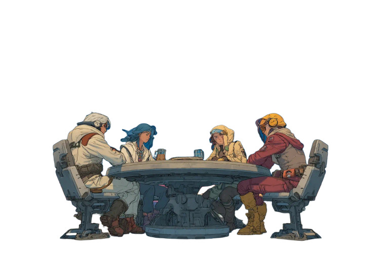 Galactic Executive Meeting Vinyl Car Decal Sticker – Waterproof & UV-Resistant 8"