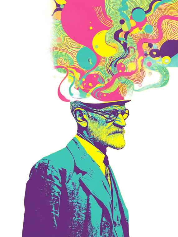 Freud Psychedelic Poster Vinyl Car Decal Sticker – Waterproof & UV-Resistant 8"