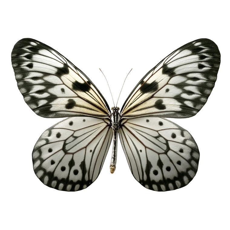 White Butterfly V3 Vinyl Car Decal Sticker – Waterproof & UV-Resistant 8"