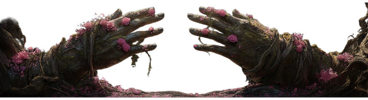 Divine Forest Hands Vinyl Car Decal Sticker – Waterproof & UV-Resistant 8"