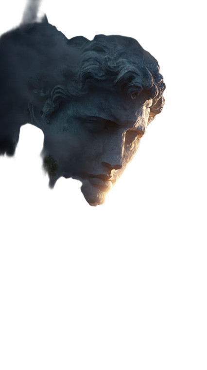 Floating Marble Head Vinyl Car Decal Sticker – Waterproof & UV-Resistant 8"