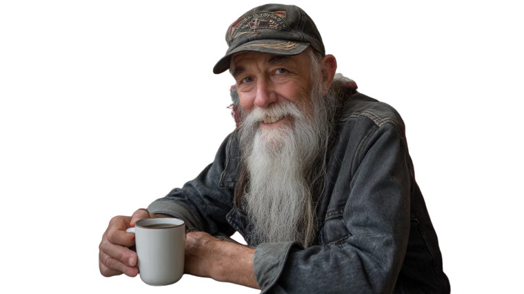 Old Man In Diner Vinyl Car Decal Sticker – Waterproof & UV-Resistant 8"