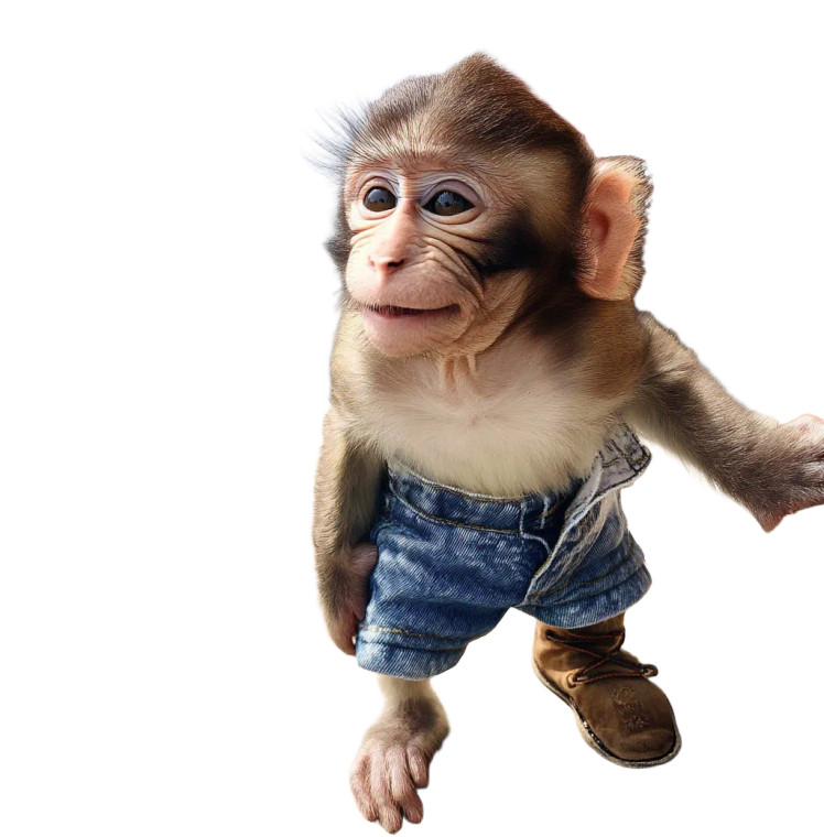 Baby Monkey In Shorts Vinyl Car Decal Sticker – Waterproof & UV-Resistant 8"