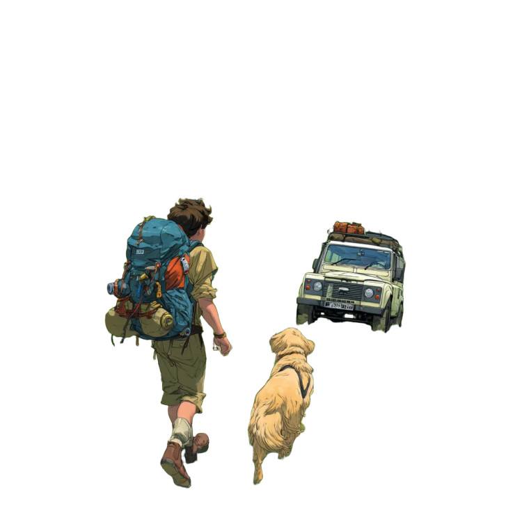 Hiking Adventurer Vinyl Car Decal Sticker – Waterproof & UV-Resistant 8"