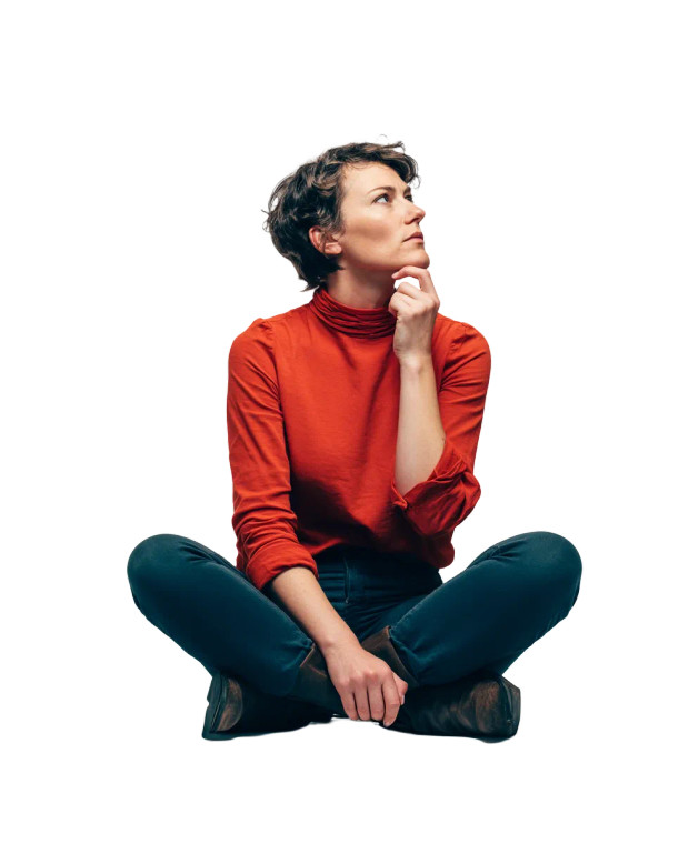 Pondering Woman Vinyl Car Decal Sticker – Waterproof & UV-Resistant 8"