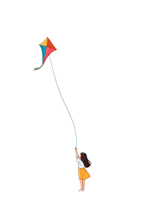 Girl Flying Kite Vinyl Car Decal Sticker – Waterproof & UV-Resistant 8"