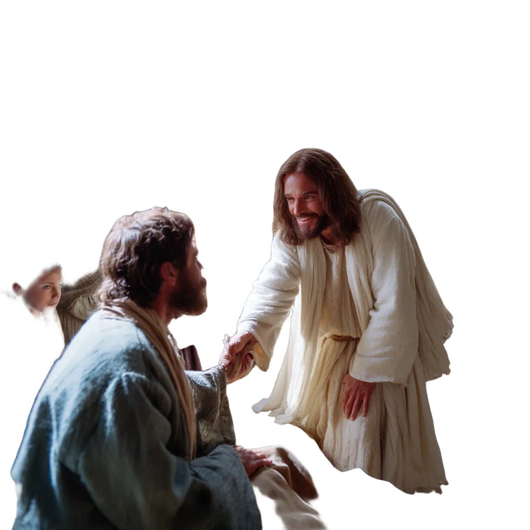 Jesus Healing Patient Vinyl Car Decal Sticker – Waterproof & UV-Resistant 8"