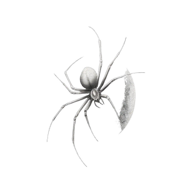 Elegant Spider Illustration Vinyl Car Decal Sticker – Waterproof & UV-Resistant 8"