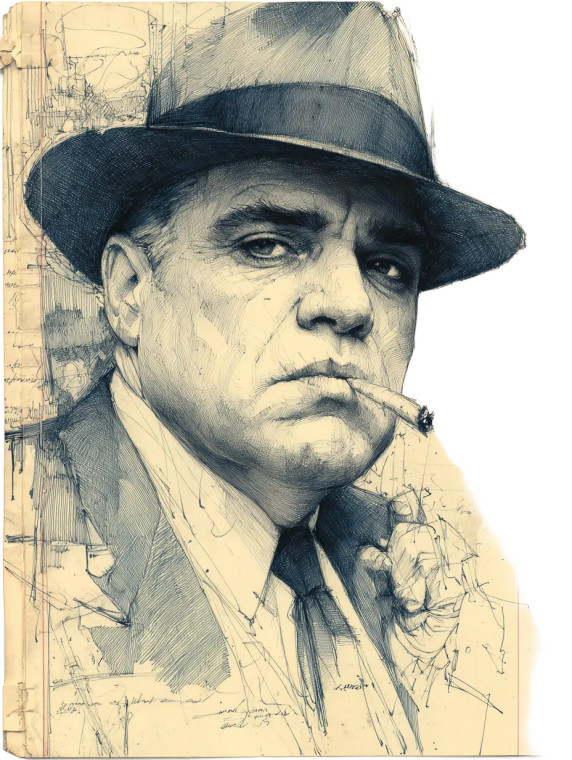 Al Capone Portrait Vinyl Car Decal Sticker – Waterproof & UV-Resistant 8"